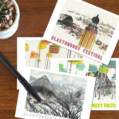 Glastonbury Festival Postcards - set of 4